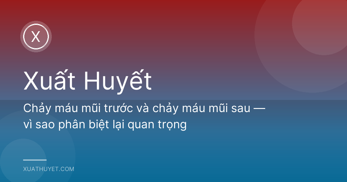Chảy máu mũi trước và chảy máu mũi sau — vì sao phân biệt lại quan trọng
